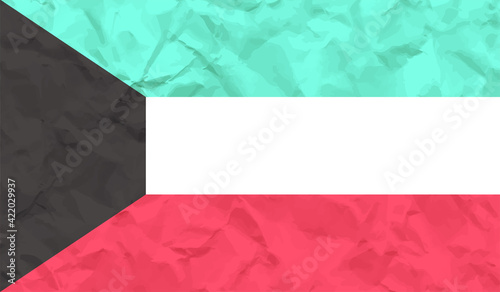 Fototapeta Naklejka Na Ścianę i Meble -  Kuwait grunge style flag. Vector EPS10