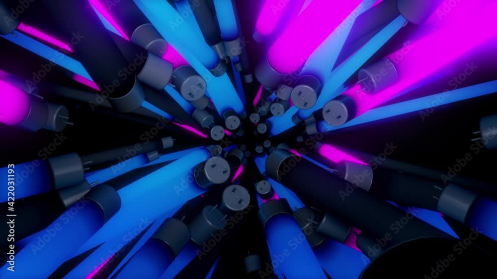 Colorful Neon Lamps Looped Video