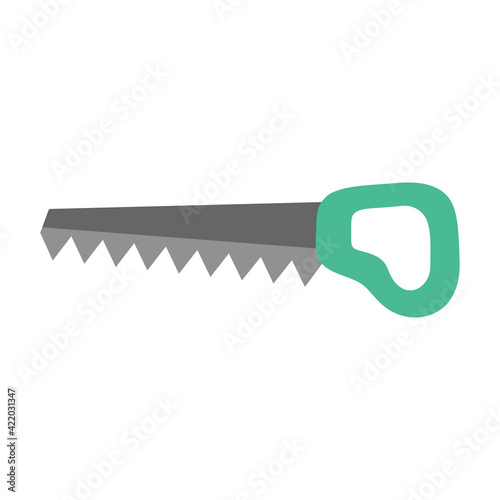cartoon hand saw vector design isolated on white background