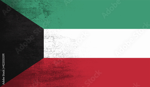 Kuwait grunge style flag. Vector EPS10