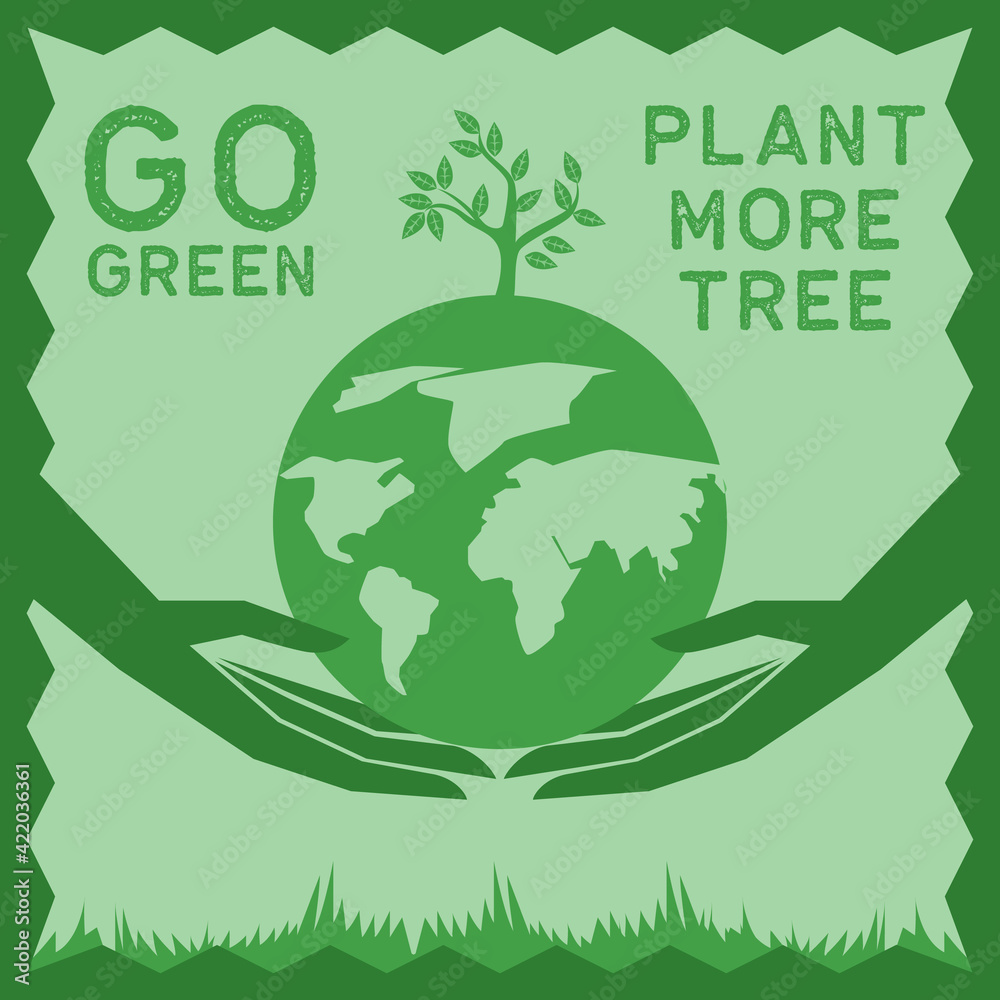 go green postcard. vector illustration go green postcard. vector illustration