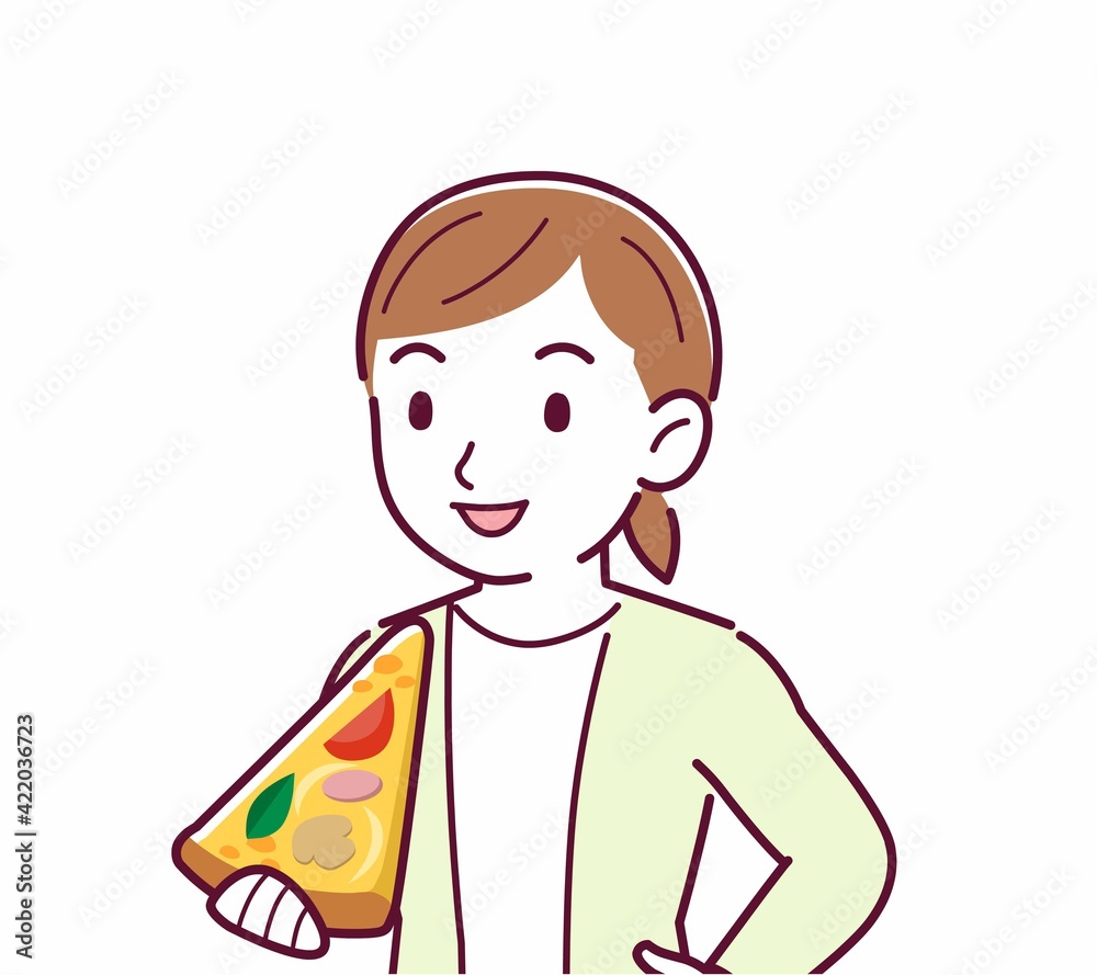 ピザを食べる人