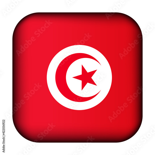 Free Download Glass light ball with flag of Tunisia. Squared template icon. Tunisian national symbol. Glossy realistic cube, 3D abstract vector illustration highlighted. Big quadrate, foursquare - GFXLoad