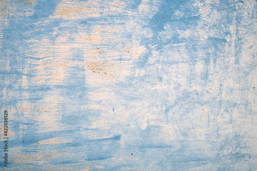 Corroded blue painted metal grunge texture