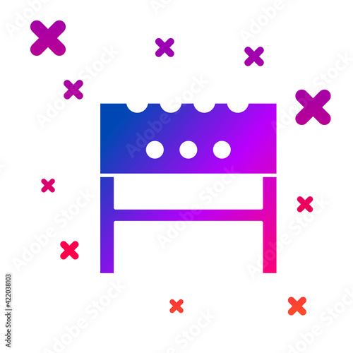 Blue BBQ brazier icon isolated on white background. Abstract circle random dots. Vector