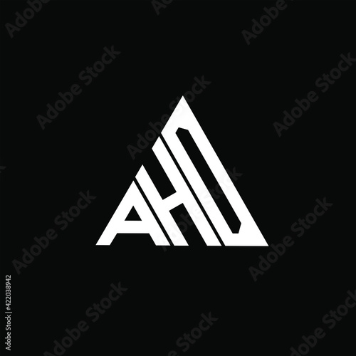 A H O letter logo vector design on white color background. aho icon photo