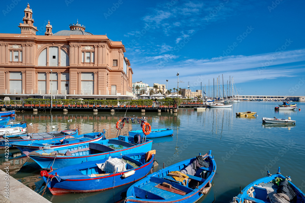 Bari, Bari district, Puglia, Apulia, Italy, Europe, San Nicola pier rwith the Margherita theater
