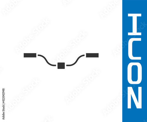 Grey Bicycle handlebar icon isolated on white background. Vector