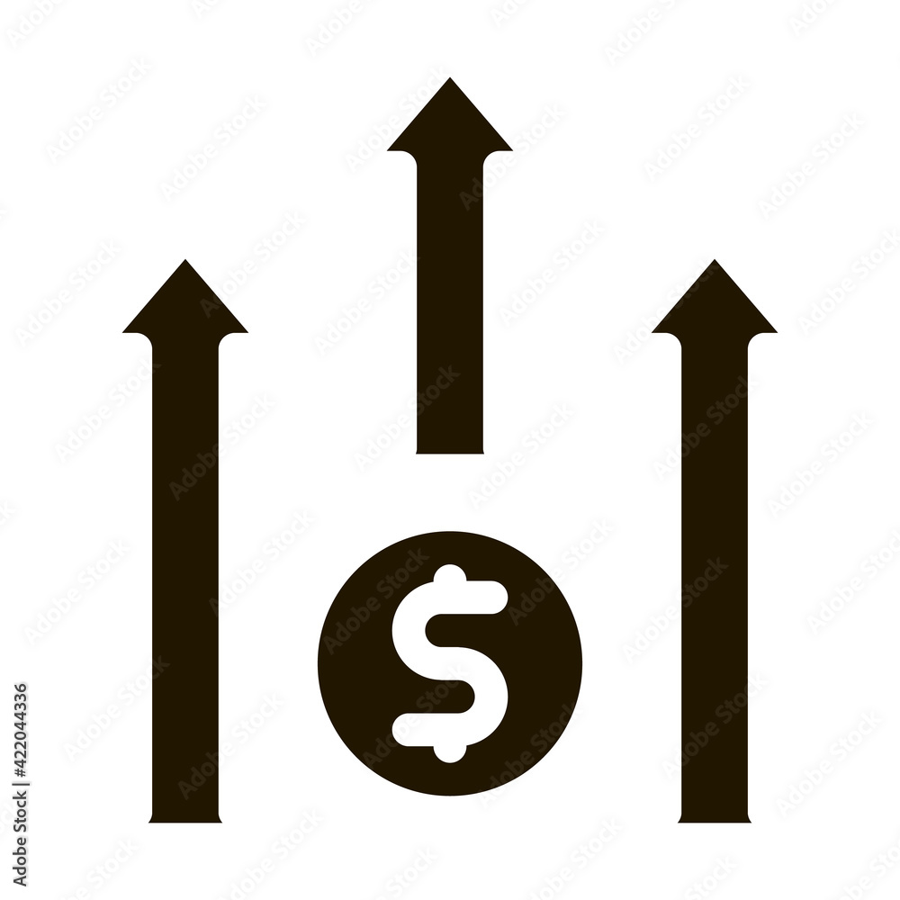 Grow Arrow Dollar Icon Vector Glyph Illustration Grow Arrow Dollar Icon Vector Glyph Illustration