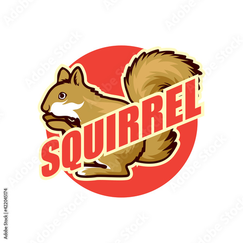 squirrel logo isolated on white background vector illustration