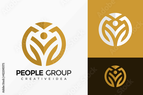 Luxury People Group Logo Vector Design. Abstract emblem, designs concept, logos, logotype element for template.