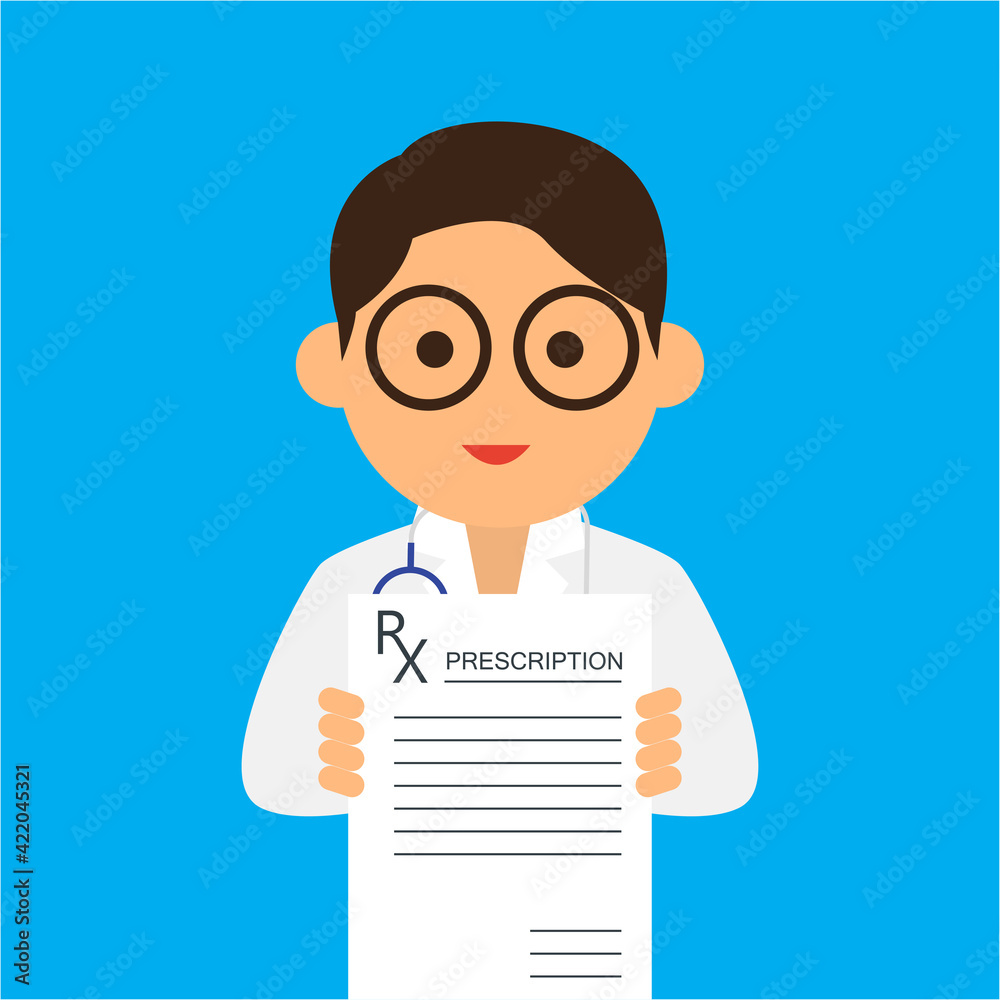 prescription from doctor for healthcare and medical concepts. vector illustration