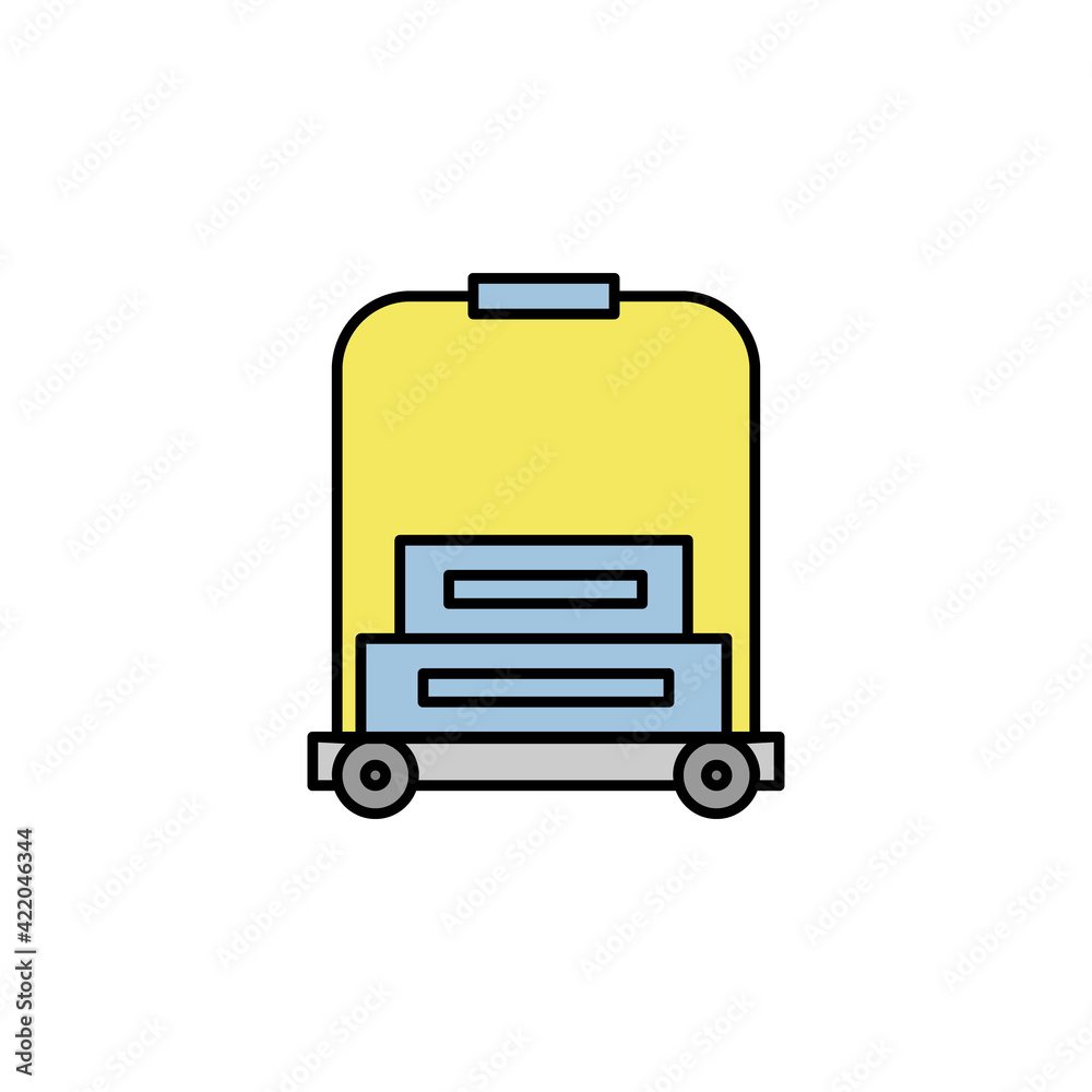 trolley with suitcases icon. Element of travel illustration. Signs and symbols can be used for web, logo, mobile app, UI, UX trolley with suitcases icon. Element of travel illustration. Signs and symbols can be used for web, logo, mobile app, UI, UX