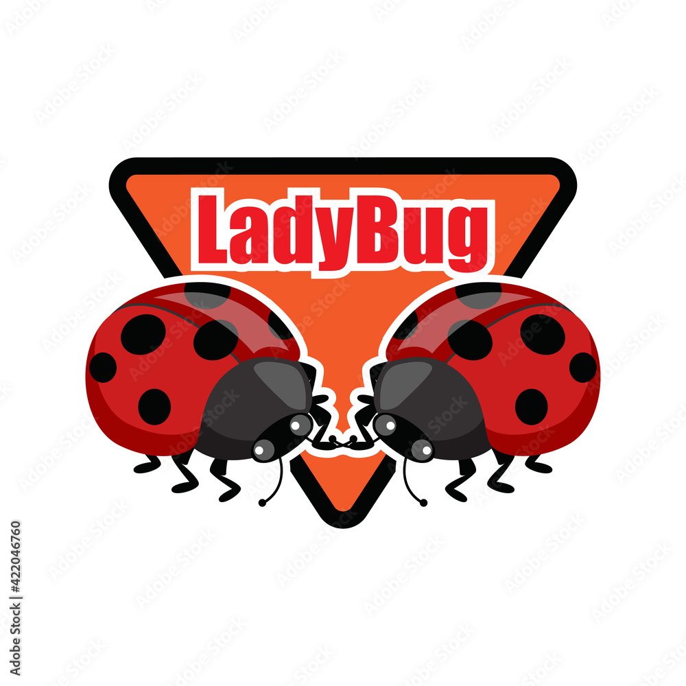 Obraz premium lady bug logo isolated on white background vector illustration