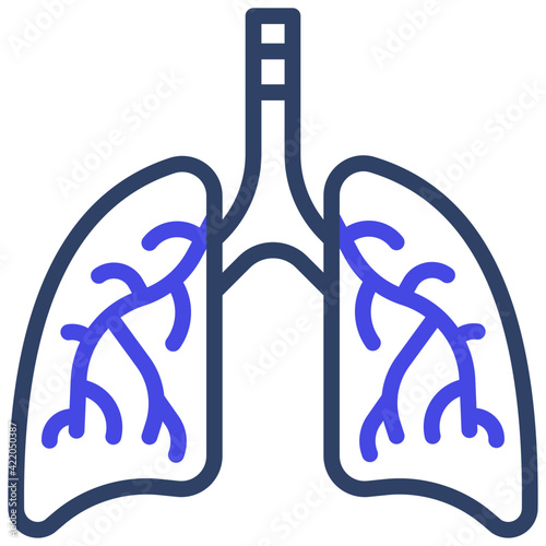 Human respiratory organ, lungs icon