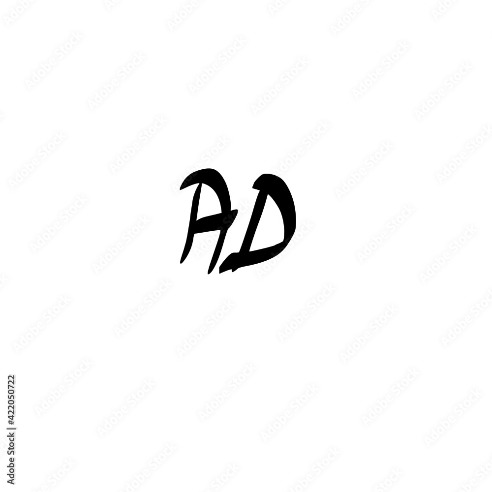 AD initial handwriting logo for identity