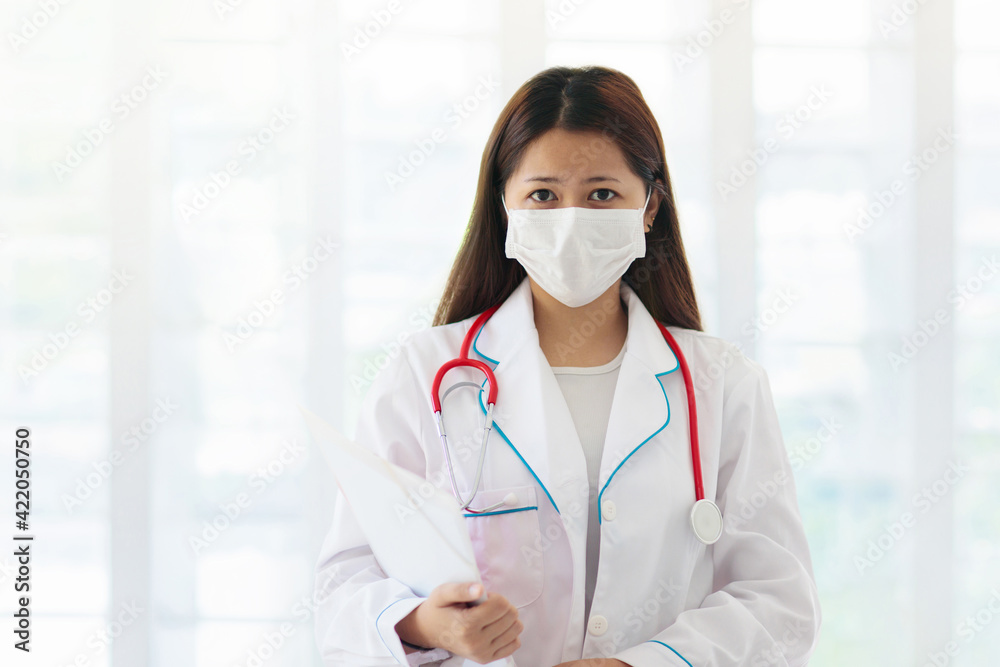 Doctor or nurse with stethoscope and face mask. Doctor or nurse with stethoscope and face mask.