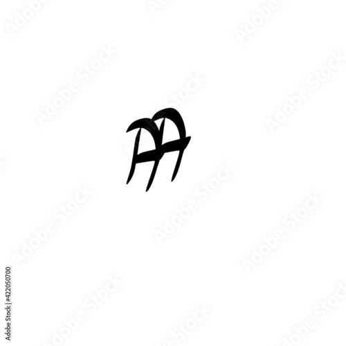 AA initial handwriting logo for identity