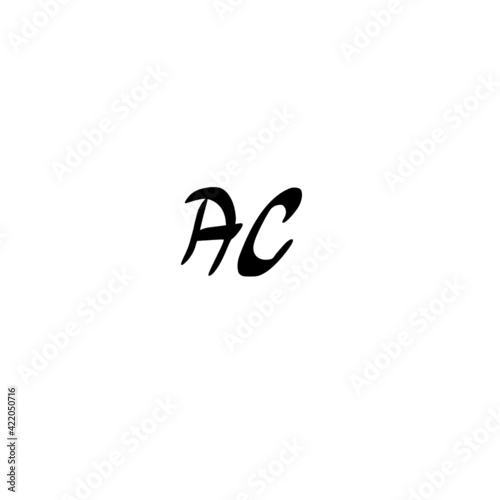 AC initial handwriting logo for identity