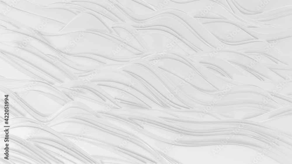 Light white gray background with wavy relief lines forms, 3d rendering Light white gray background with wavy relief lines forms, 3d rendering