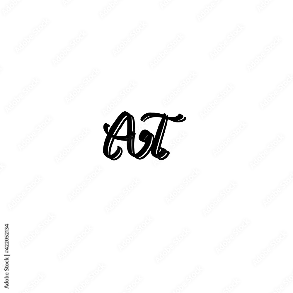 Initial AT handwritten monogram and elegant logo design Initial AT handwritten monogram and elegant logo design