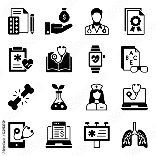 
Pack of Medical Solid Icons 

