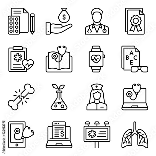 Pack of Medical Linear Icons 