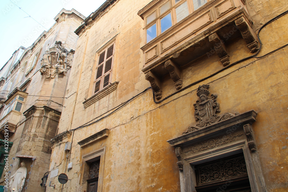 ancient buildings (habitation) in valletta in malta 