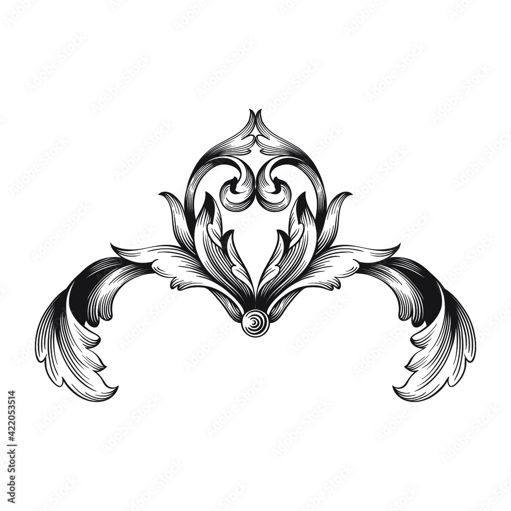 Fototapeta premium Calligraphic design elements: page decoration, Premium Quality and Satisfaction Guarantee Label, antique and baroque frames and floral ornaments, grunge frames.