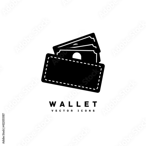 Wallet silhouette icon vector illustration