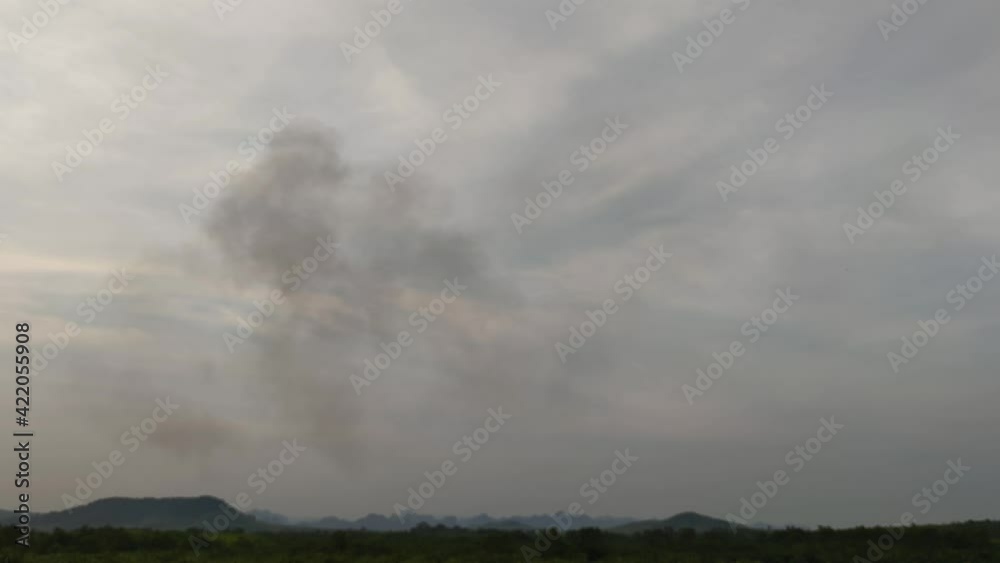 Waste smoke From industrial plants A group of black smoke from chimney inside the factory. Environmental pollution. Air pollution. Global warming Waste smoke From industrial plants A group of black smoke from chimney inside the factory. Environmental pollution. Air pollution. Global warming