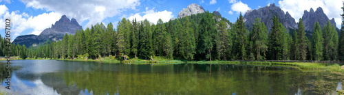 Dürrensee mit Dolomiten, Naturpark Drei Zinnen, Hochpustatal, Toblach, Südtirol, Italien, Europa, Panorama photo