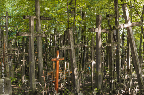 Crosses on St. Mountain Grabarka. Podlasie. Poland