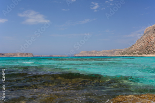 view of Balos Lagoon on Crete island (Greece)