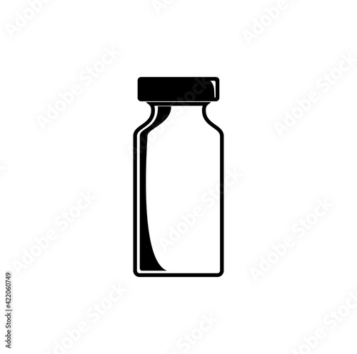 small bottle, coronavirus vaccine bottle icon vector