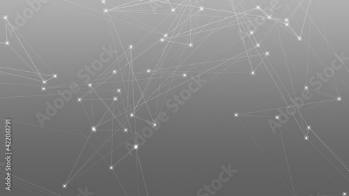 Abstract technology and science polygonal space low poly background Tone gray with connecting dots and lines.