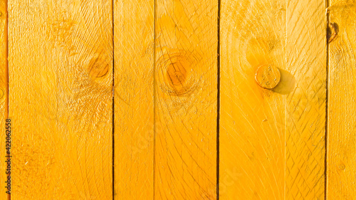 Grunge yelllow wooden plank surface, old painted board texture, vintage material