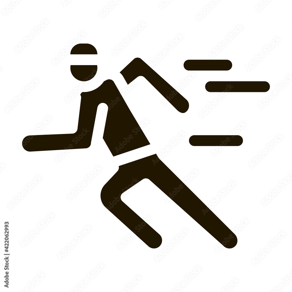 Running Player Icon Vector Glyph Illustration Running Player Icon Vector Glyph Illustration