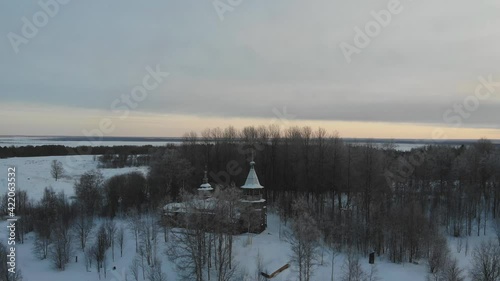 Church of Zosima and Savvaty Solovetsky in the village of Vorzogory. Russia, Arkhangelsk region, Onezhsky district photo