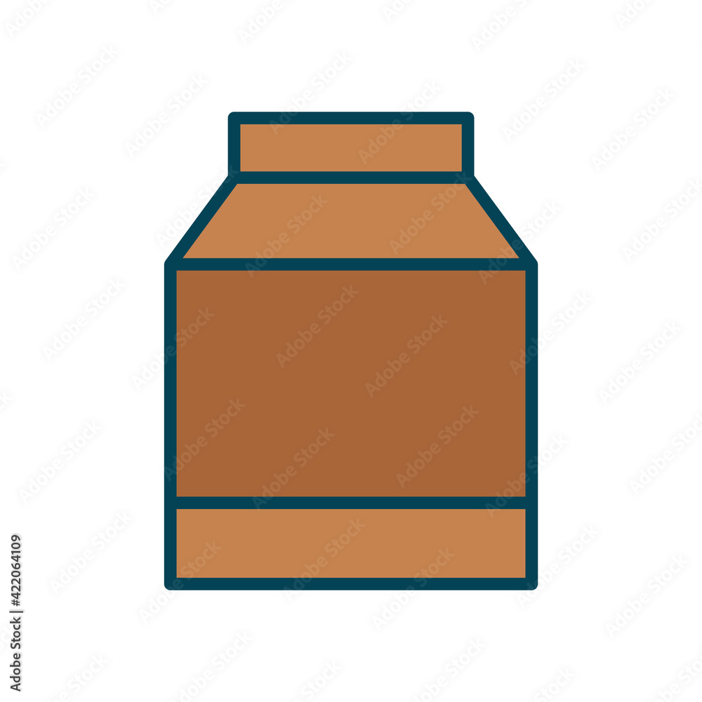 Milk box lineal color icon. Editable stroke. Design template vector Milk box lineal color icon. Editable stroke. Design template vector