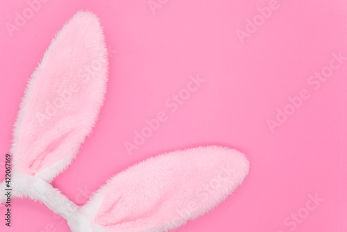 easter bunny ears on pink background