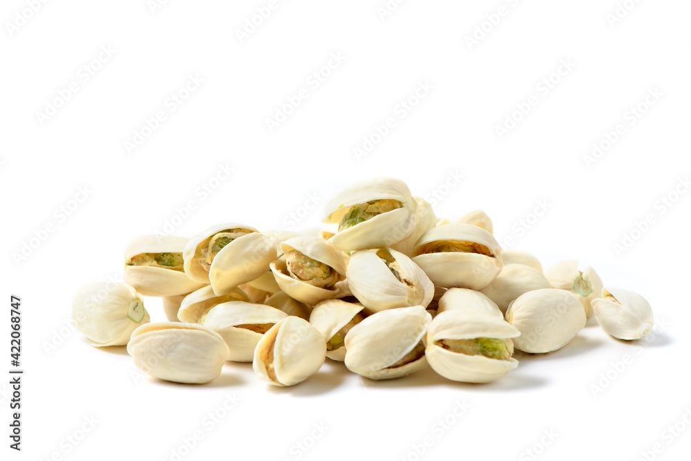pistachios nuts isolated on white background. pistachios nuts isolated on white background.