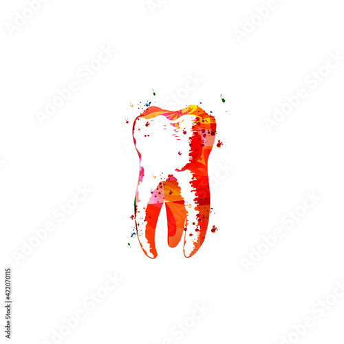 Dental care, oral health and hygiene, colorful tooth design for dental clinic vector illustration