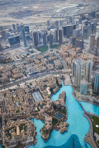 Dubai as seen from the top of Burj Khalifa Tower.