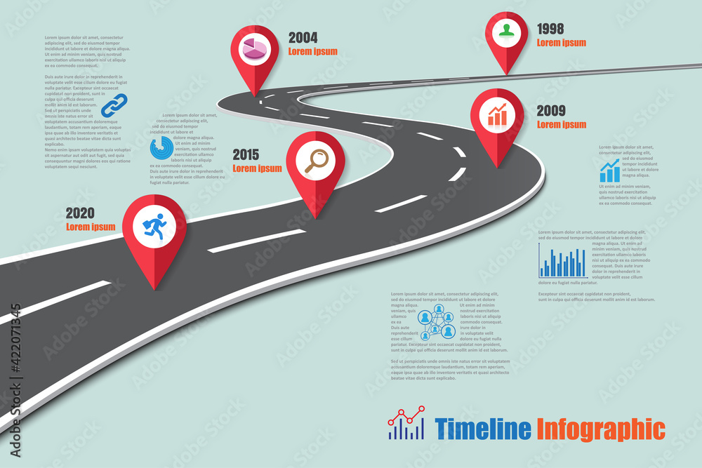 Business road map timeline infographic icons designed for abstract ...