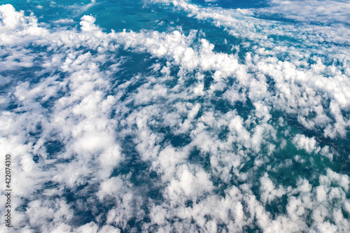 Beautiful clouds pattern seen from an unusual angle