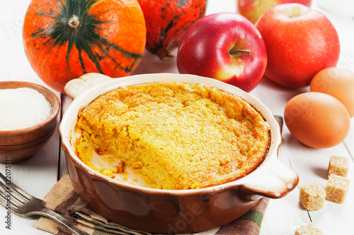 Pumpkin casserole with apple