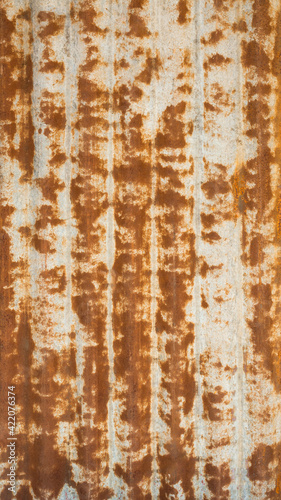 aged and rusted corrugated metal roofing sheet background texture  old rustic roof surface backdrop for photography