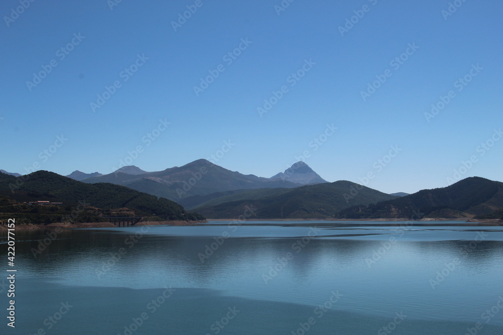 lake and mountains