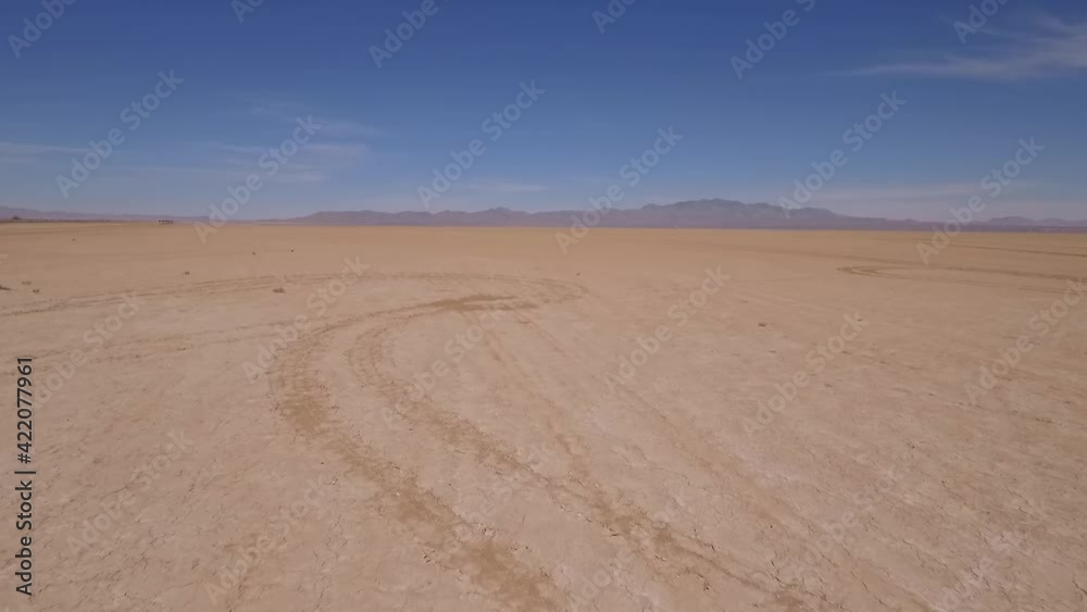 Aerial of a large dry lake in the desert Aerial of a large dry lake in the desert
